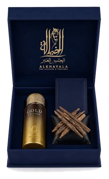 زجاجة بوكس جولد إديشن 100 ml + عود من الخيالة للعود والعنبر